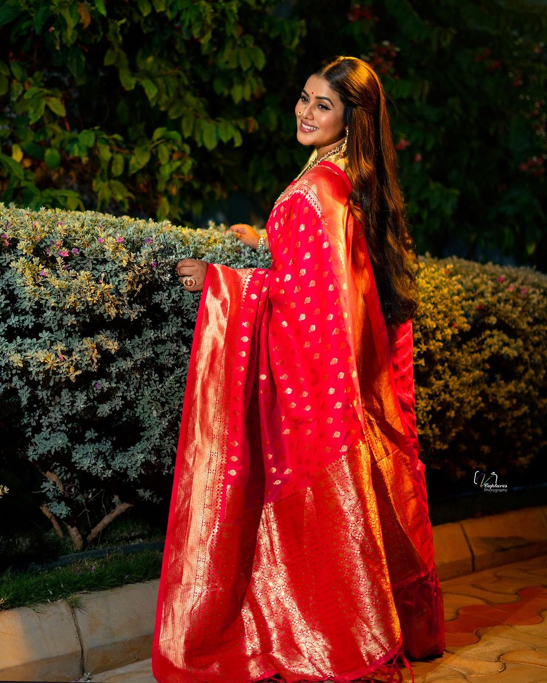 Malayalam Actress Poorna Stills in Red Saree